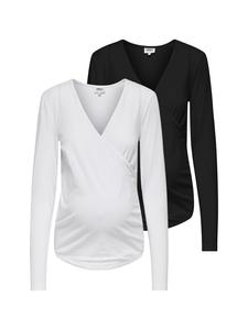 Only Maternity Блузка 'OLMJoy' в черном и белом цветах