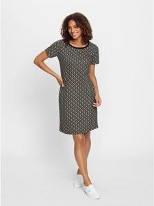 Платье из джерси с бежево-черным принтом WITT WEIDEN