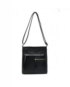 Сумка-мессенджер с тройными карманами на молнии/сумка через плечо JFY, черный
