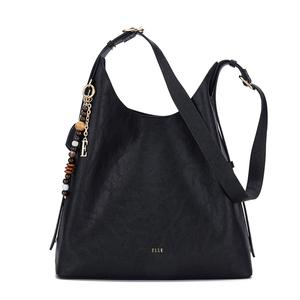 ELLE Сумка через плечо из спилка с искусственной кожей Regular Women's Black/Dark Brown