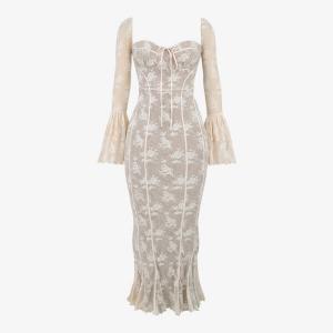 Кружевное платье макси delilah с корсетом House Of Cb, бежевый