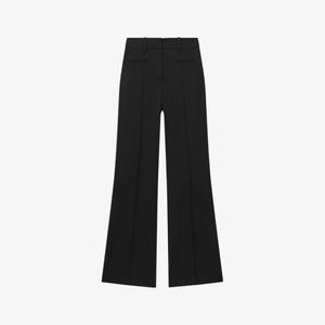 Расклешенные брюки claude с высокой посадкой и защипенными швами из эластичной ткани Reiss, черный