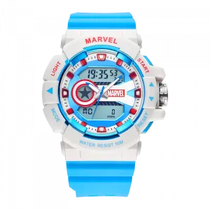 MARVEL Часы Hero Collection Electronic Movement TPU Strap Watch Men's Watch Blue Dial MV 81105W