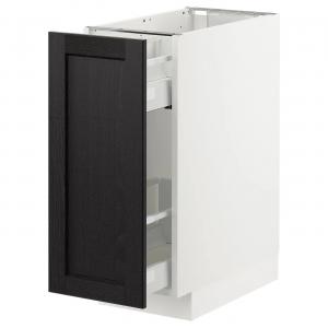 Базовый шкаф/выдвижная фурнитура METOD IKEA, 30x60x70 см, цвет white/lerhyttan black stained