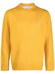 Шерстяной джемпер с нашивкой-логотипом Undercover, желтый