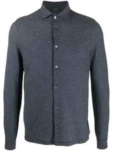 Полосатая рубашка с длинными рукавами Zanone, синий