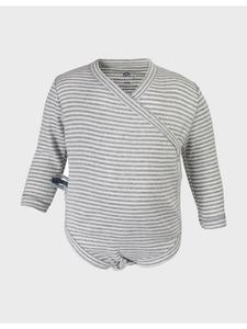 OrganicEra Детский боди с длинными рукавами в стиле пеленки, серого меланжевого цвета