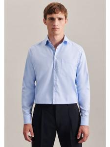 Деловая рубашка, стандартного размера, средне-синего цвета Seidensticker