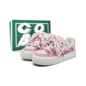 Cobx Женские противоскользящие и износостойкие легкие низкие кеды для скейтбординга Cob - бежево-розовые (подарочная коробка Ethereal Bean), цвет Beige Pink (Ethereal Bean Gift Box)