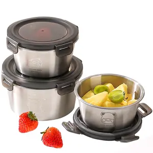 Ланч боксы KAWASIMAYA, [Upgraded 316]Lulu Pig Stainless Steel Fresh-Keeping Container (Large, Medium, Small)