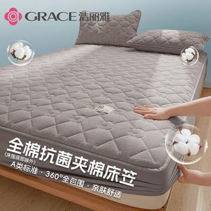 Jie Liya Простыня на резинке 120х200 см, 100% хлопок, наполнитель хлопок Синьцзян, цвет Xiaolu Grey