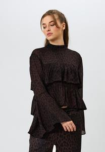 Блуза OH APRIL Blouse, Leo Truffle/Dark Brown