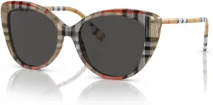 Солнцезащитные очки BURBERRY BE4407 «кошачий глаз» для женщин + комплект с бесплатным набором дизайнерских очков iWear, Vintage Check / Dark Grey