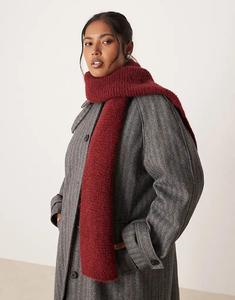 Вязаный шарф из смеси шерсти ASOS DESIGN бордового цвета
