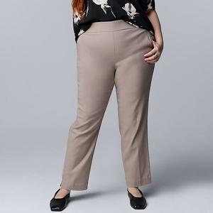 Plus size брюки люкс из твила Simply Vera Vera Wang, Leisure Khaki