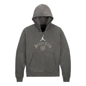 Толстовка Men's Air Jordan Solid Color Printing Hooded Long Sleeves Gray, серый