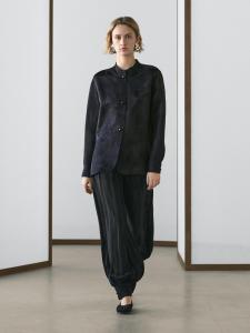 Летящая жаккардовая рубашка Massimo Dutti, navy blue