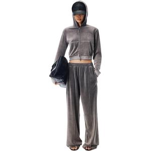 Спортивные брюки с декоративными швами Alexander Wang, titanium серый