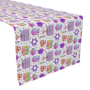 Настольная дорожка, 100 % полиэстер, 14x108 дюймов, фиолетовый оттенок Ханука