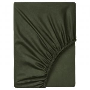 Простыня на резинке Ikea Ullvide, 180х200 см, темно-зеленый