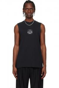 Байкерская кожаная футболка с перекрестными лямками, обтягивающий топ Vetements, черный