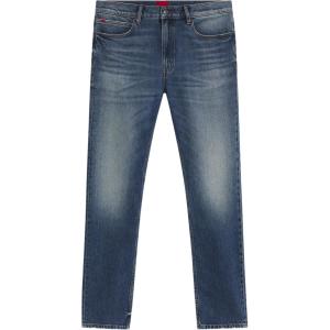 Хьюго выцветшие джинсы прямого кроя HUGO BOSS, синий