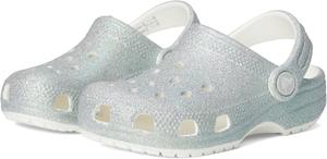 Детские кроксы Crocs Classic с блестками, белый
