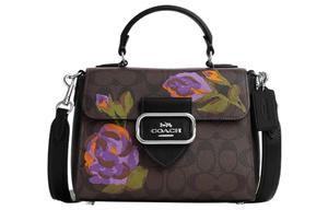 Сумка через плечо Morgan из холста с кожаной вставкой маленького размера для женщин Iris разноцветная COACH