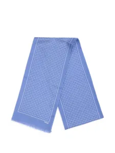 Шарф в горох с бахромой Tom Ford, синий