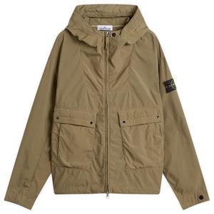 Легкая, компактная куртка с капюшоном из полиэстера с термочувствительным покрытием (поли-ТЦ) Stone Island, military зеленый