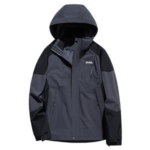 Jeep Ветровка непромокаемая ветронепроницаемая дышащая и устойчивая к истиранию унисекс, Men's Dark Gray Single Layer Coat
