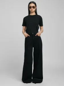 Широкие джинсы NALAJA черного цвета, окрашенные в разные цвета.