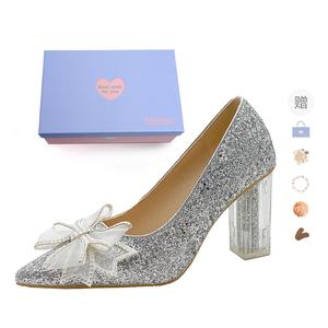 Xingdiman Женские туфли на высоком каблуке серебристые [подарочный набор] (с подарком), цвет Silver[Gift Box Set](Gift Included)