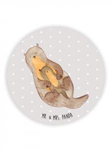 Mr. & Mrs. Panda Магнит на холодильник с изображением выдры, без надписи, пастельно-серый