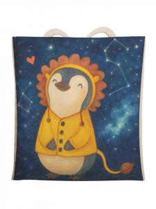 Mr. & Mrs. Panda Сумка-шоппер с изображением льва и астрологическим рисунком (без надписи) белого цвета