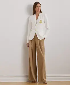 Женские плиссированные брюки свободного кроя из стрейч-джерси, Regular & Petite Lauren Ralph Lauren, коричневый/бежевый