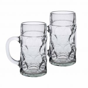 Пивная кружка van Well Мерные кружки 1 л, набор из 2 штук, прозрачные Van Well, прозрачный