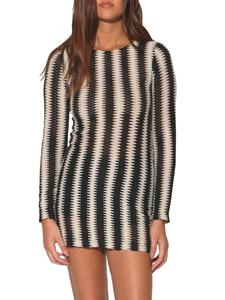 Облегающее мини-платье Carmela с длинными рукавами Walter Baker, цвет Stripe Crochet