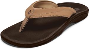 Женские пляжные сандалии OLUKAI Ohana, водонепроницаемые шлепанцы, поддержка свода стопы и комфортная посадка, легкие и прочные, улучшенное сцепление и устойчивость, Almond/Dark Java