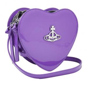 Vivienne Westwood Сумка в форме сердца из лаковой кожи, женская сумка, сумка через плечо, кроссбоди фиолетовый