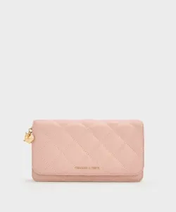 Кошелек с подвеской в виде сердца и цепочкой Arrietty Bow Charles & Keith, цвет Lightpink