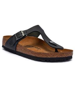 Кожаные пляжные тапочки gizeh Birkenstock, черный