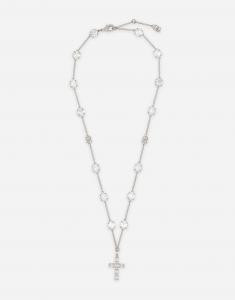 Колье в стиле четок с крестами, украшенными стразами Dolce & Gabbana, кристалл