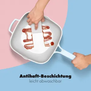 Сковорода НОВАЯ детская, 28 см, с антипригарным покрытием, крышкой и ситом из нержавеющей стали, синяя Best Sports GmbH