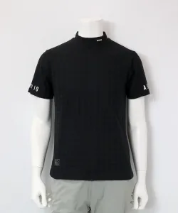 Мужской пуловер с высоким воротником и жаккардовым узором «гусиная лапка» Archivio, цвет Black (001)