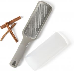 Calphalon Prime нержавеющая сталь ручная терка для сыра с крышкой и резиновой ручкой - серо-коричневый