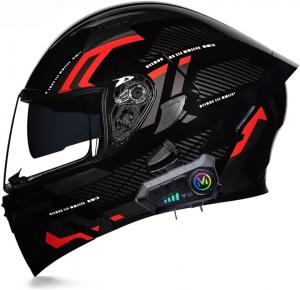 Шлем модульный Gyufmgs Motorcycle, черный / красный