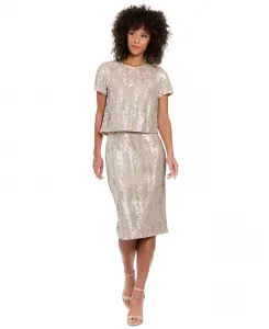 Женская юбка-карандаш с пайетками Muse, коричневый/бежевый