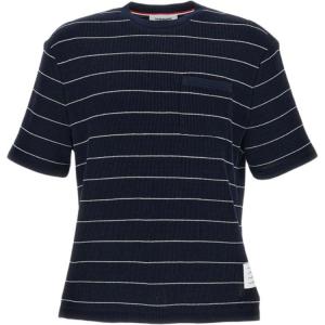 Футболка с карманом в полоску THOM BROWNE, light