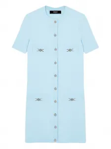 Шерстяное платье мини Versace, синий